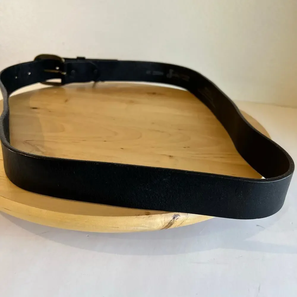 USA Justin Boots Black Top Grain Italian Calfskin Genuine Leather Belt Size XXL
